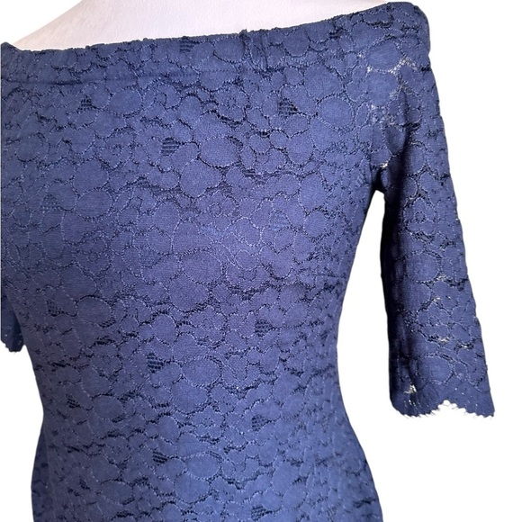 Lark & Ro Navy Blue Lace midi Dress Size 4 - Picture 4 of 17